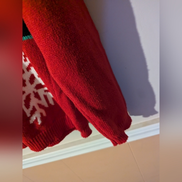 Retro Threads Christmas Holiday Cardigan Sweater Size Large Red Long Sleeve - Picture 3 of 6